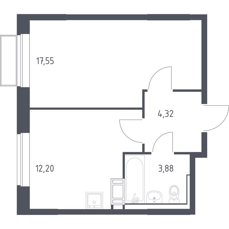 Apartment Sale, 37.95 sq. m. at Tomilino Park, 1-y kvartal, posyolok Zhilino-1, Lubertsy City District, Moscow Region, Russia #1