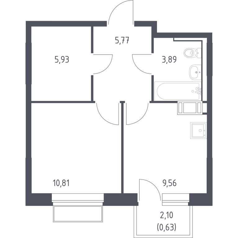 Apartment Sale, 36.59 sq. m. at Tomilino Park, 1-y kvartal, posyolok Zhilino-1, Lubertsy City District, Moscow Region, Russia #1