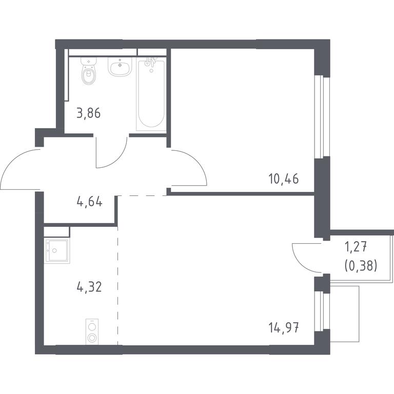 Apartment Sale, 38.63 sq. m. at Mytishchi Park, Silikatnaya ulitsa, 41к3, Mytischi, Moscow Region, Russia #1 Apartment Sale, 38.63 sq. m. at Mytishchi Park, Silikatnaya ulitsa, 41к3, Mytischi, Moscow Region, Russia #1
