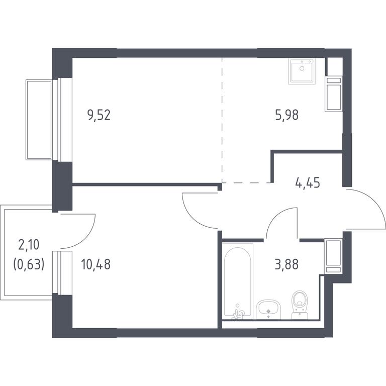 Apartment Sale, 34.94 sq. m. at Tomilino Park, 1-y kvartal, posyolok Zhilino-1, Lubertsy City District, Moscow Region, Russia #1 Apartment Sale, 34.94 sq. m. at Tomilino Park, 1-y kvartal, posyolok Zhilino-1, Lubertsy City District, Moscow Region, Russia #1