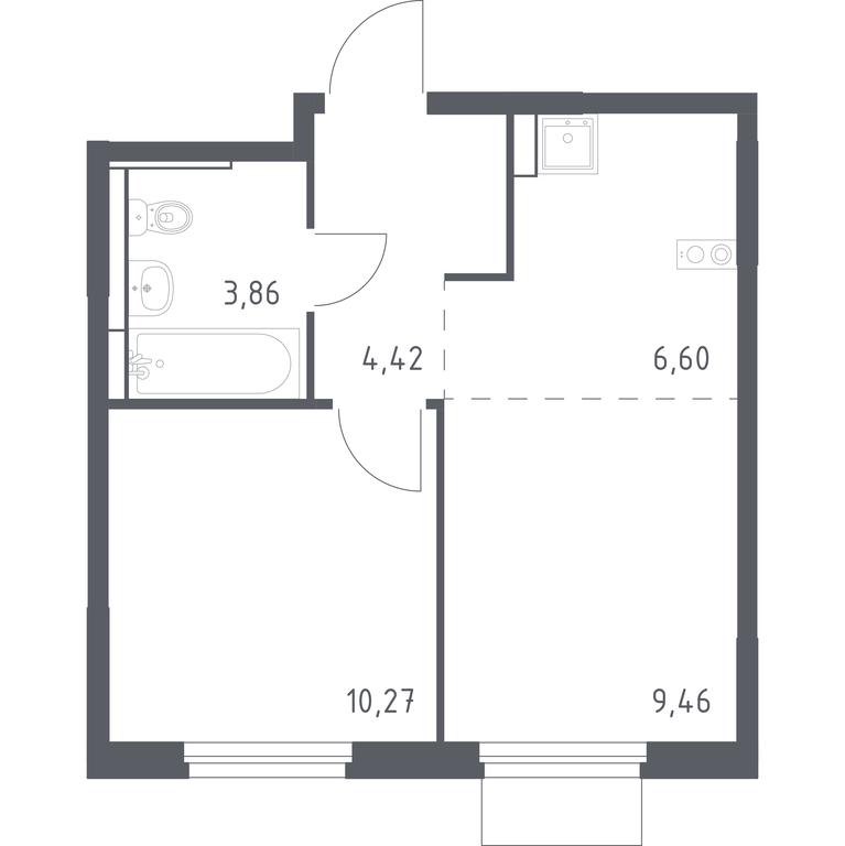 Apartment Sale, 34.61 sq. m. at Mytishchi Park, Silikatnaya ulitsa, 41к3, Mytischi, Moscow Region, Russia #1 Apartment Sale, 34.61 sq. m. at Mytishchi Park, Silikatnaya ulitsa, 41к3, Mytischi, Moscow Region, Russia #1