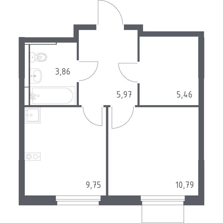 Apartment Sale, 35.83 sq. m. at Mytishchi Park, Silikatnaya ulitsa, 41к3, Mytischi, Moscow Region, Russia #1