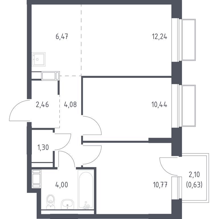 1-BD Apartment Sale, 52.39 sq. m. at Tomilino Park, 1-y kvartal, posyolok Zhilino-1, Lubertsy City District, Moscow Region, Russia #1 1-BD Apartment Sale, 52.39 sq. m. at Tomilino Park, 1-y kvartal, posyolok Zhilino-1, Lubertsy City District, Moscow Region, Russia #1