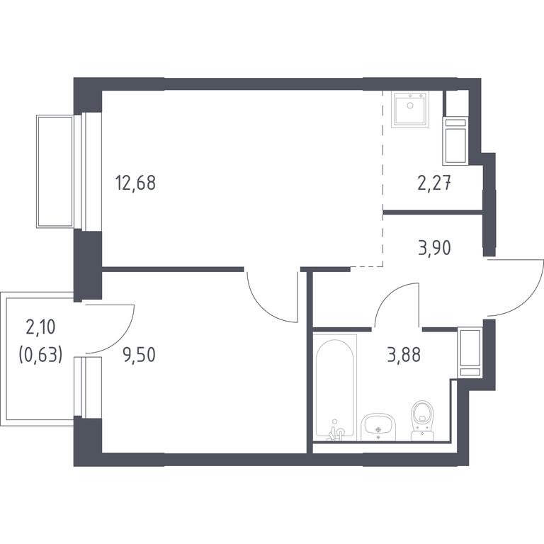 Продажа квартиры, 32,86 м² в ЖК «Томилино Парк», 1-й квартал, посёлок Жилино-1, городской округ Люберцы, Московская область, Россия #1