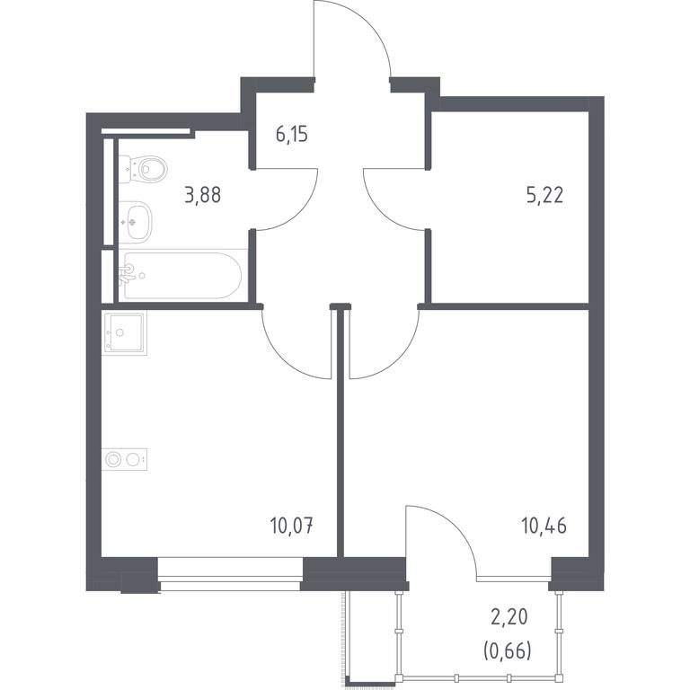 Apartment Sale, 36.44 sq. m. at Pribrezhnyi Park, Pribrezhniy Park Residential Complex, Village of Yam, Domodedovo City District, Moscow Region, Russia #1 Apartment Sale, 36.44 sq. m. at Pribrezhnyi Park, Pribrezhniy Park Residential Complex, Village of Yam, Domodedovo City District, Moscow Region, Russia #1