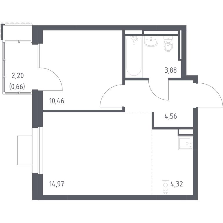 Apartment Sale, 38.85 sq. m. at Pribrezhnyi Park, Pribrezhniy Park Residential Complex, Village of Yam, Domodedovo City District, Moscow Region, Russia #1 Apartment Sale, 38.85 sq. m. at Pribrezhnyi Park, Pribrezhniy Park Residential Complex, Village of Yam, Domodedovo City District, Moscow Region, Russia #1
