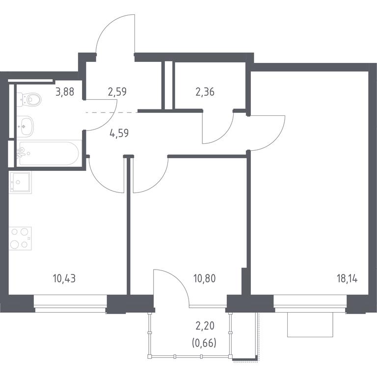 1-BD Apartment Sale, 53.45平方米 at Pribrezhnyi Park, Pribrezhniy Park Residential Complex, Village of Yam, Domodedovo City District, Moscow Region, Russia #1 1-BD Apartment Sale, 53.45平方米 at Pribrezhnyi Park, Pribrezhniy Park Residential Complex, Village of Yam, Domodedovo City District, Moscow Region, Russia #1