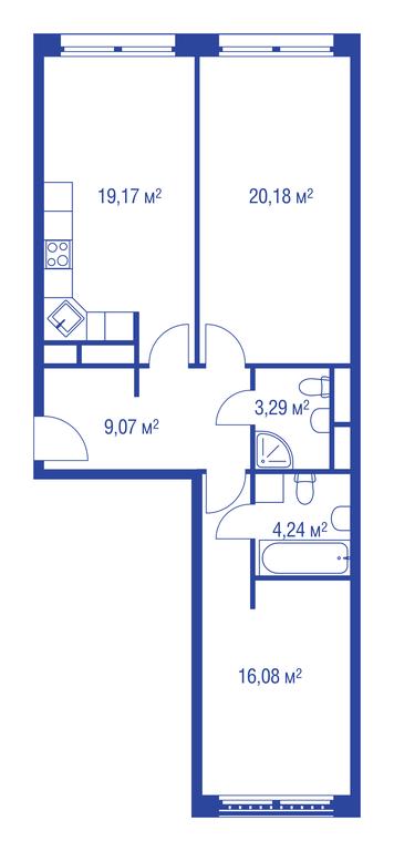 2-BD Apartment Sale, 94.6 sq. m. at iLove, улица Бочкова, 11А, Москва, Россия #1