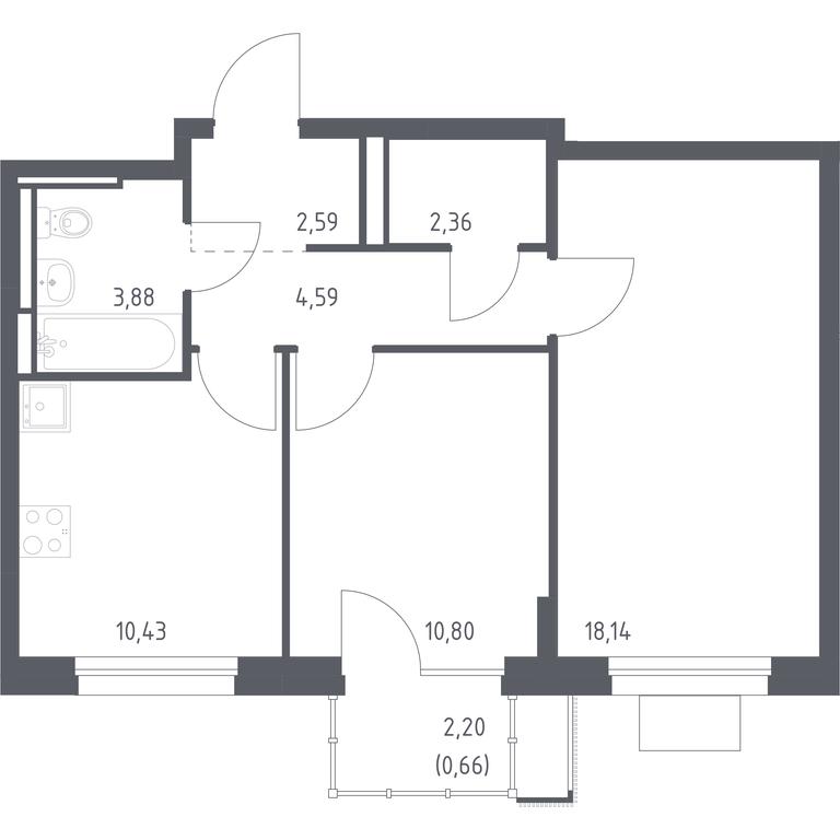 1-BD Apartment Sale, 53.45平方米 at Pribrezhnyi Park, Pribrezhniy Park Residential Complex, Village of Yam, Domodedovo City District, Moscow Region, Russia #1 1-BD Apartment Sale, 53.45平方米 at Pribrezhnyi Park, Pribrezhniy Park Residential Complex, Village of Yam, Domodedovo City District, Moscow Region, Russia #1