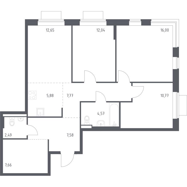 2-BD Apartment Sale, 87.41 sq. m. at Novoe Vidnoe, Kalinovka Village, Leninskiy City District, Moscow Region, Russia #1 2-BD Apartment Sale, 87.41 sq. m. at Novoe Vidnoe, Kalinovka Village, Leninskiy City District, Moscow Region, Russia #1