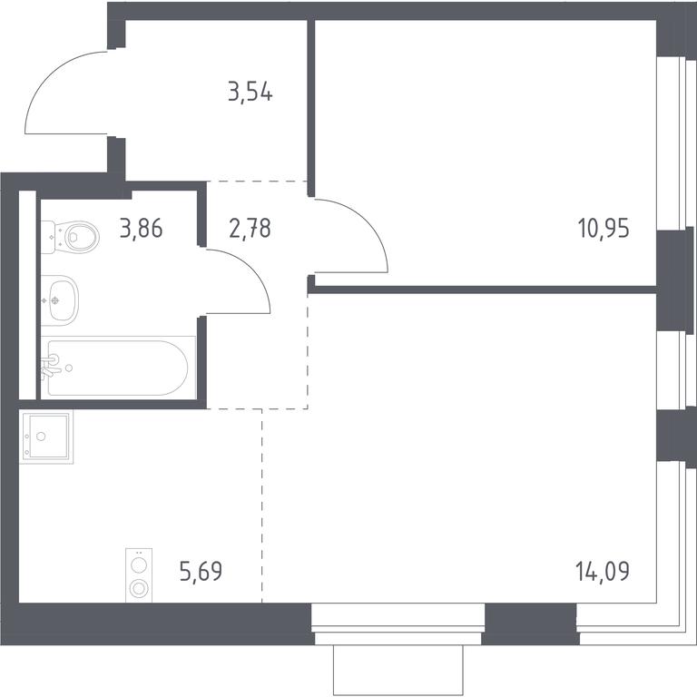 Apartment Sale, 40.91 sq. m. at Novoe Vidnoe, Kalinovka Village, Leninskiy City District, Moscow Region, Russia #1 Apartment Sale, 40.91 sq. m. at Novoe Vidnoe, Kalinovka Village, Leninskiy City District, Moscow Region, Russia #1
