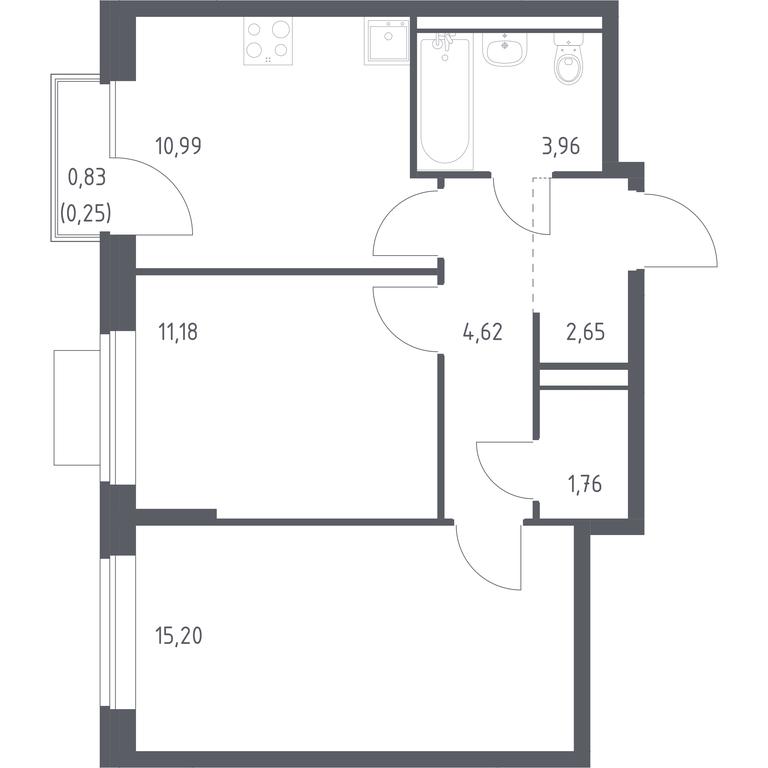 1-BD Apartment Sale, 50.61 sq. m. at Novoe Vidnoe, Kalinovka Village, Leninskiy City District, Moscow Region, Russia #1 1-BD Apartment Sale, 50.61 sq. m. at Novoe Vidnoe, Kalinovka Village, Leninskiy City District, Moscow Region, Russia #1