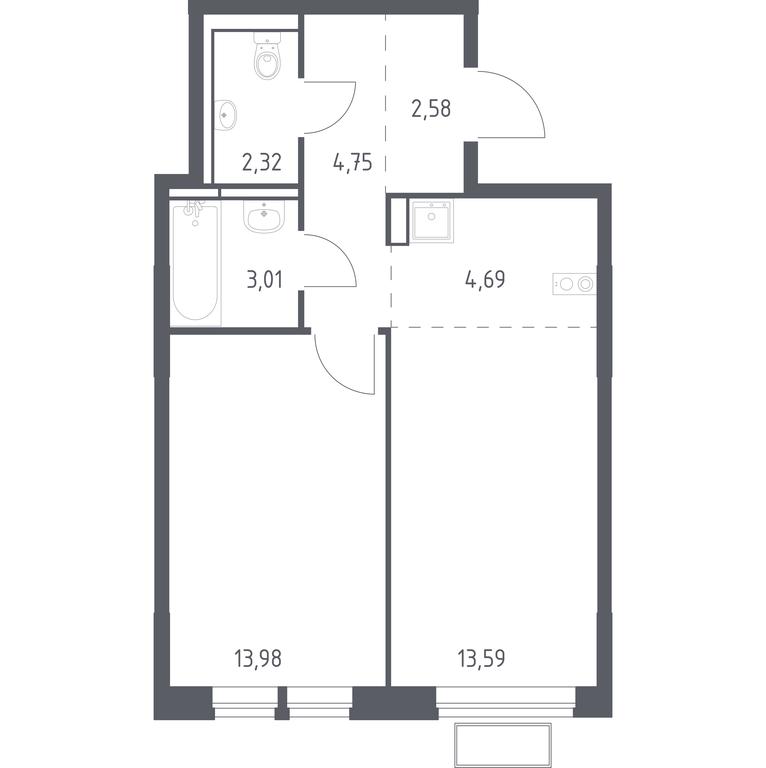 Apartment Sale, 44.92平方米 at Novoe Vidnoe, Kalinovka Village, Leninskiy City District, Moscow Region, Russia #1 Apartment Sale, 44.92平方米 at Novoe Vidnoe, Kalinovka Village, Leninskiy City District, Moscow Region, Russia #1