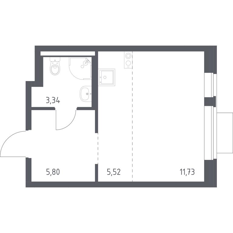 Apartment Sale, 26.39平方米 at Novoe Vidnoe, Kalinovka Village, Leninskiy City District, Moscow Region, Russia #1