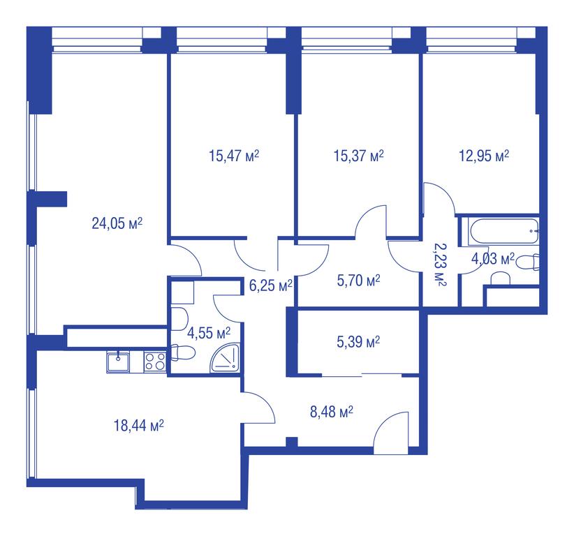 3-BD Apartment Sale, 128.4 sq. m. at iLove, улица Бочкова, 11А, Москва, Россия #1 3-BD Apartment Sale, 128.4 sq. m. at iLove, улица Бочкова, 11А, Москва, Россия #1