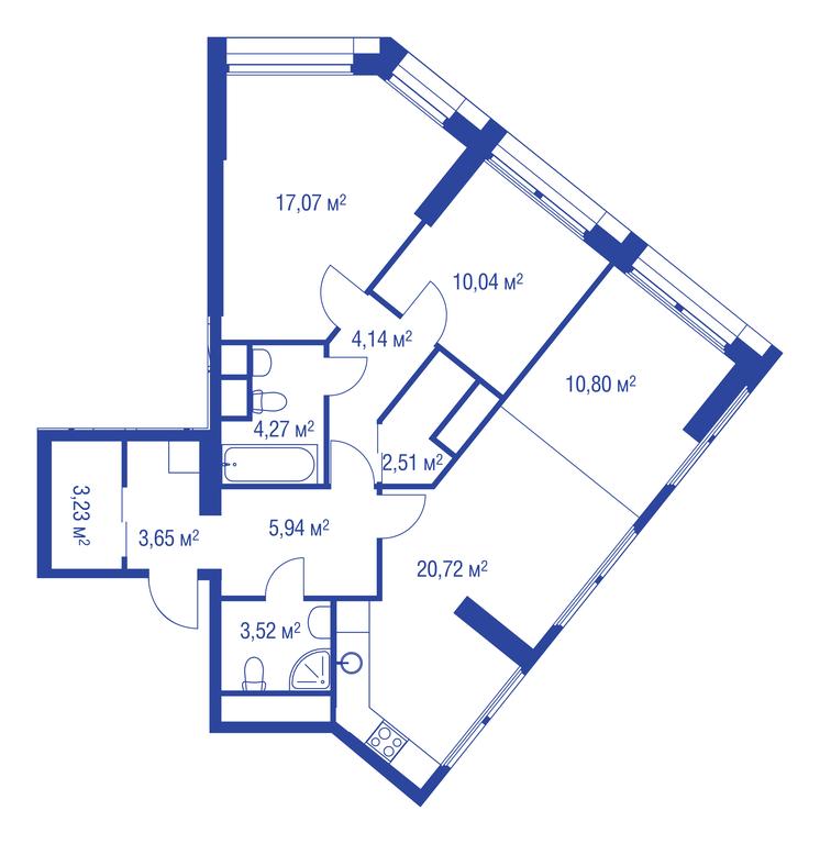 2-BD Apartment Sale, 81.7 sq. m. at iLove, улица Бочкова, 11А, Москва, Россия #1