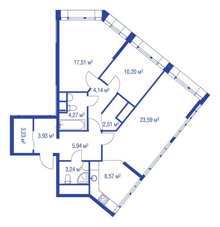 2-BD Apartment Sale, 81.7平方米 at iLove, улица Бочкова, 11А, Москва, Россия #1 2-BD Apartment Sale, 81.7平方米 at iLove, улица Бочкова, 11А, Москва, Россия #1