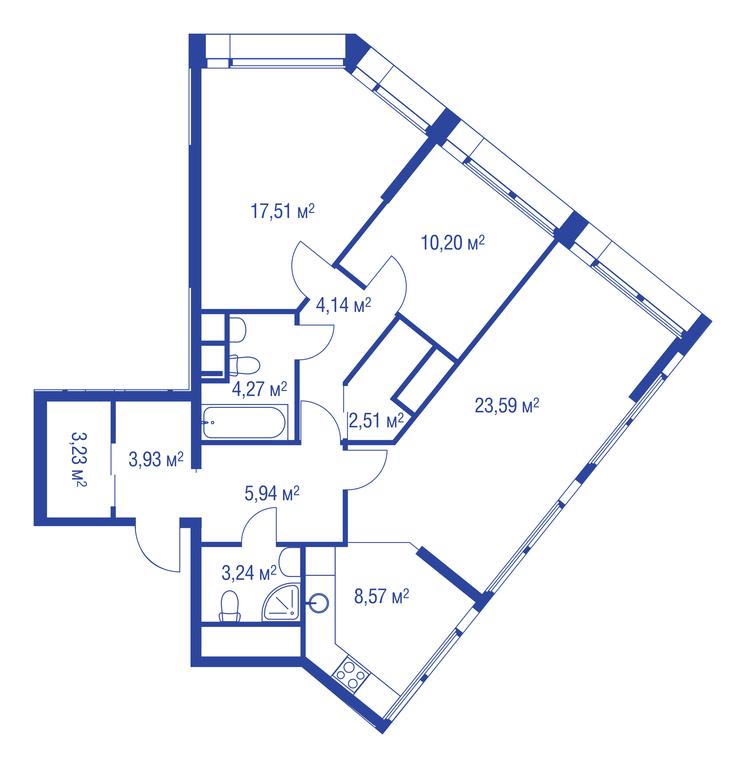 2-BD Apartment Sale, 81.7 sq. m. at iLove, улица Бочкова, 11А, Москва, Россия #1