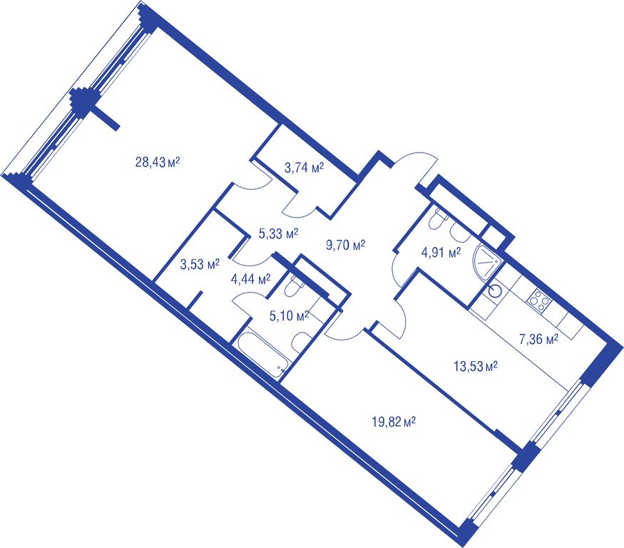 2-BD Apartment Sale, 110平方米 at iLove, улица Бочкова, 11А, Москва, Россия #1 2-BD Apartment Sale, 110平方米 at iLove, улица Бочкова, 11А, Москва, Россия #1