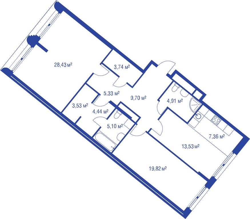 2-BD Apartment Sale, 109.6 sq. m. at iLove, улица Бочкова, 11А, Москва, Россия #1 2-BD Apartment Sale, 109.6 sq. m. at iLove, улица Бочкова, 11А, Москва, Россия #1