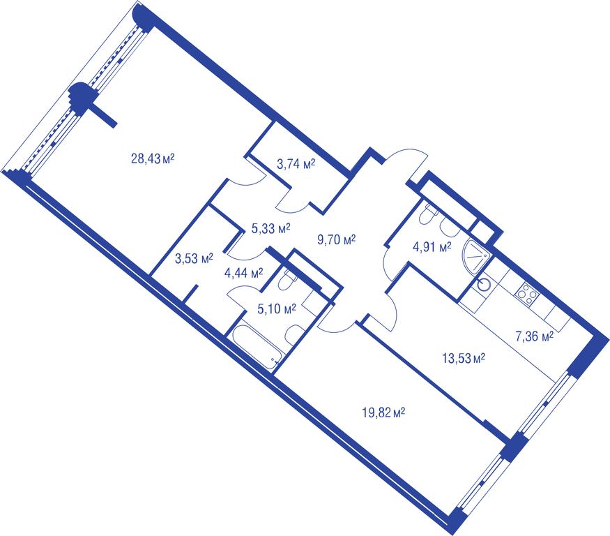 2-BD Apartment Sale, 109.7 sq. m. at iLove, улица Бочкова, 11А, Москва, Россия #1