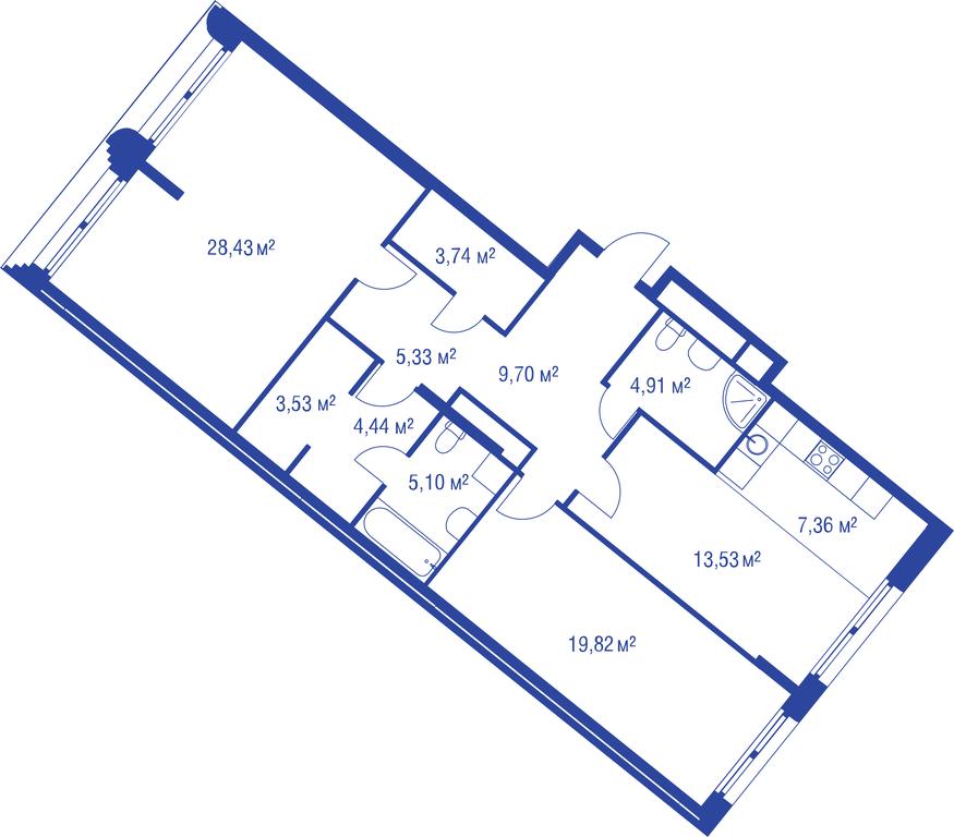 2-BD Apartment Sale, 109.6 sq. m. at iLove, улица Бочкова, 11А, Москва, Россия #1 2-BD Apartment Sale, 109.6 sq. m. at iLove, улица Бочкова, 11А, Москва, Россия #1