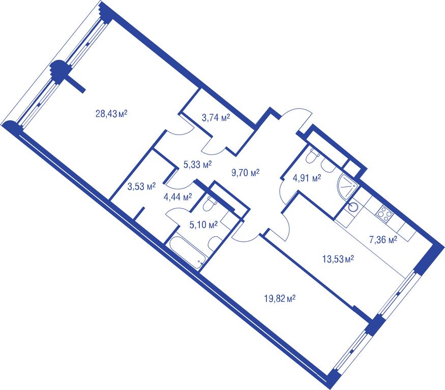 2-BD Apartment Sale, 109.6 sq. m. at iLove, улица Бочкова, 11А, Москва, Россия #1 2-BD Apartment Sale, 109.6 sq. m. at iLove, улица Бочкова, 11А, Москва, Россия #1