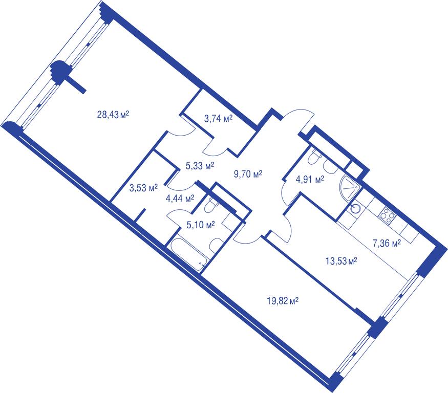 2-BD Apartment Sale, 109.9 sq. m. at iLove, улица Бочкова, 11А, Москва, Россия #1