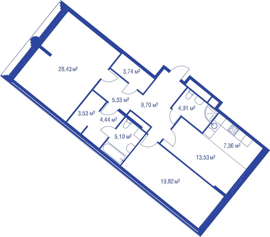 2-BD Apartment Sale, 109.6 sq. m. at iLove, улица Бочкова, 11А, Москва, Россия #1