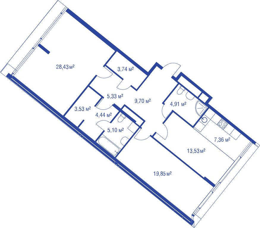 2-BD Apartment Sale, 111.5 sq. m. at iLove, улица Бочкова, 11А, Москва, Россия #1 2-BD Apartment Sale, 111.5 sq. m. at iLove, улица Бочкова, 11А, Москва, Россия #1