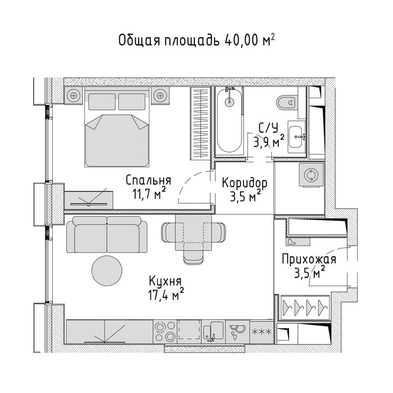 1-BD Apartment Sale, 39.8 sq. m. at City Bay, Volokolamskoye Highway, 95с3, Moscow, Russia #1 1-BD Apartment Sale, 39.8 sq. m. at City Bay, Volokolamskoye Highway, 95с3, Moscow, Russia #1