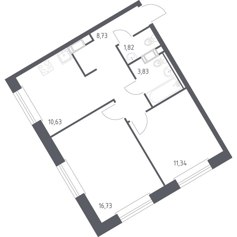 Продажа 1-комн. квартиры, 53,08 м² в ЖК «Эко Бунино», проспект Куприна, 34к1, поселение Сосенское, Москва, Россия #1