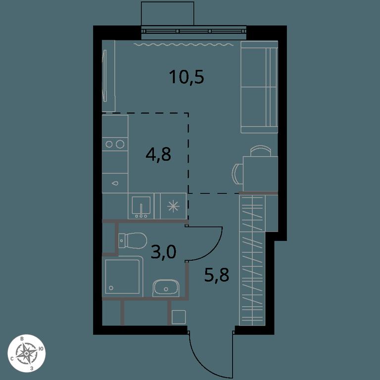 Apartment Sale, 24.1 sq. m. at 1 Himkinskij, zhiloy kompleks 1-y Khimkinskiy, kvartal Mezhdunarodny, mikrorayon Klyazma-Starbeyevo, Khimki, Moscow Region, Russia #1 Apartment Sale, 24.1 sq. m. at 1 Himkinskij, zhiloy kompleks 1-y Khimkinskiy, kvartal Mezhdunarodny, mikrorayon Klyazma-Starbeyevo, Khimki, Moscow Region, Russia #1