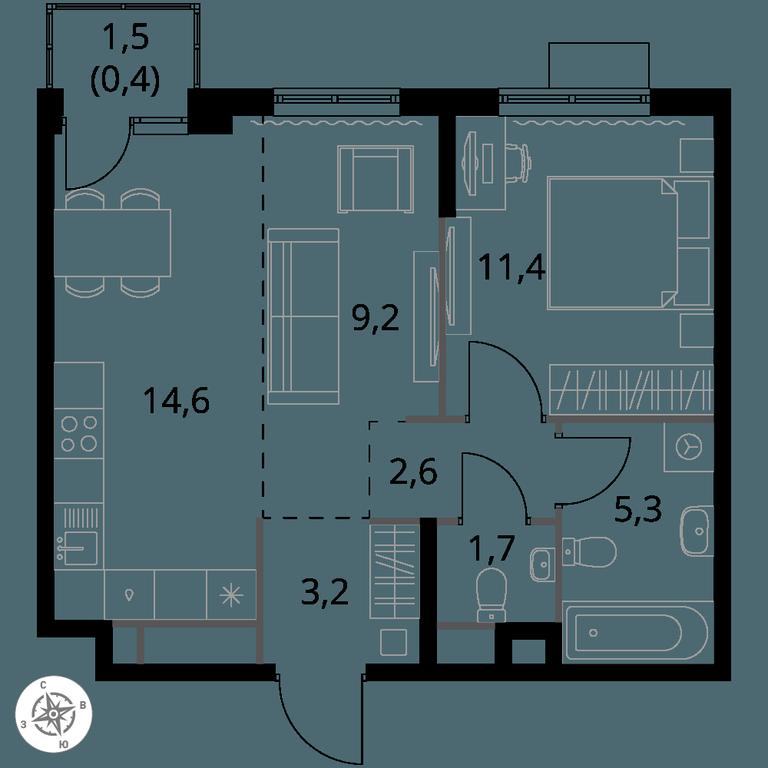 2-BD Apartment Sale, 48.4 sq. m. at 1 Himkinskij, zhiloy kompleks 1-y Khimkinskiy, kvartal Mezhdunarodny, mikrorayon Klyazma-Starbeyevo, Khimki, Moscow Region, Russia #1 2-BD Apartment Sale, 48.4 sq. m. at 1 Himkinskij, zhiloy kompleks 1-y Khimkinskiy, kvartal Mezhdunarodny, mikrorayon Klyazma-Starbeyevo, Khimki, Moscow Region, Russia #1