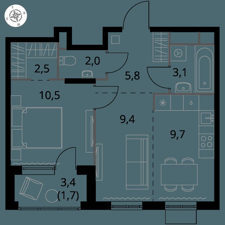 2-BD Apartment Sale, 44.7平方米 at 1 Himkinskij, zhiloy kompleks 1-y Khimkinskiy, kvartal Mezhdunarodny, mikrorayon Klyazma-Starbeyevo, Khimki, Moscow Region, Russia #1 2-BD Apartment Sale, 44.7平方米 at 1 Himkinskij, zhiloy kompleks 1-y Khimkinskiy, kvartal Mezhdunarodny, mikrorayon Klyazma-Starbeyevo, Khimki, Moscow Region, Russia #1