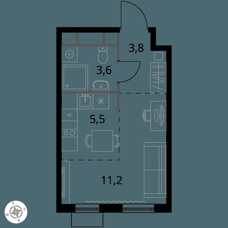 Apartment Sale, 24.1 sq. m. at 1 Himkinskij, zhiloy kompleks 1-y Khimkinskiy, kvartal Mezhdunarodny, mikrorayon Klyazma-Starbeyevo, Khimki, Moscow Region, Russia #1 Apartment Sale, 24.1 sq. m. at 1 Himkinskij, zhiloy kompleks 1-y Khimkinskiy, kvartal Mezhdunarodny, mikrorayon Klyazma-Starbeyevo, Khimki, Moscow Region, Russia #1