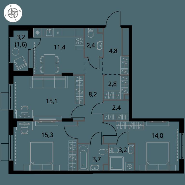 3-BD Apartment Sale, 84.9平方米 at 1 Himkinskij, zhiloy kompleks 1-y Khimkinskiy, kvartal Mezhdunarodny, mikrorayon Klyazma-Starbeyevo, Khimki, Moscow Region, Russia #1 3-BD Apartment Sale, 84.9平方米 at 1 Himkinskij, zhiloy kompleks 1-y Khimkinskiy, kvartal Mezhdunarodny, mikrorayon Klyazma-Starbeyevo, Khimki, Moscow Region, Russia #1