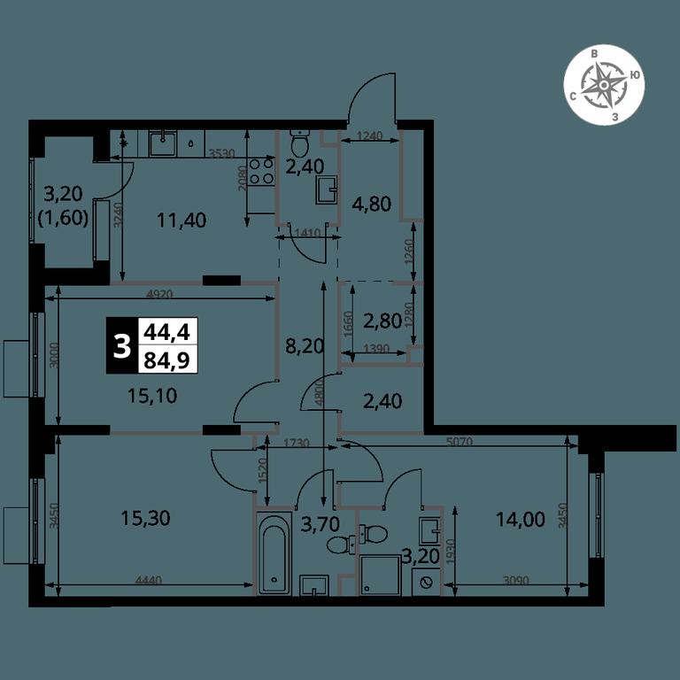 3-BD Apartment Sale, 84.9平方米 at 1 Himkinskij, zhiloy kompleks 1-y Khimkinskiy, kvartal Mezhdunarodny, mikrorayon Klyazma-Starbeyevo, Khimki, Moscow Region, Russia #2 3-BD Apartment Sale, 84.9平方米 at 1 Himkinskij, zhiloy kompleks 1-y Khimkinskiy, kvartal Mezhdunarodny, mikrorayon Klyazma-Starbeyevo, Khimki, Moscow Region, Russia #2