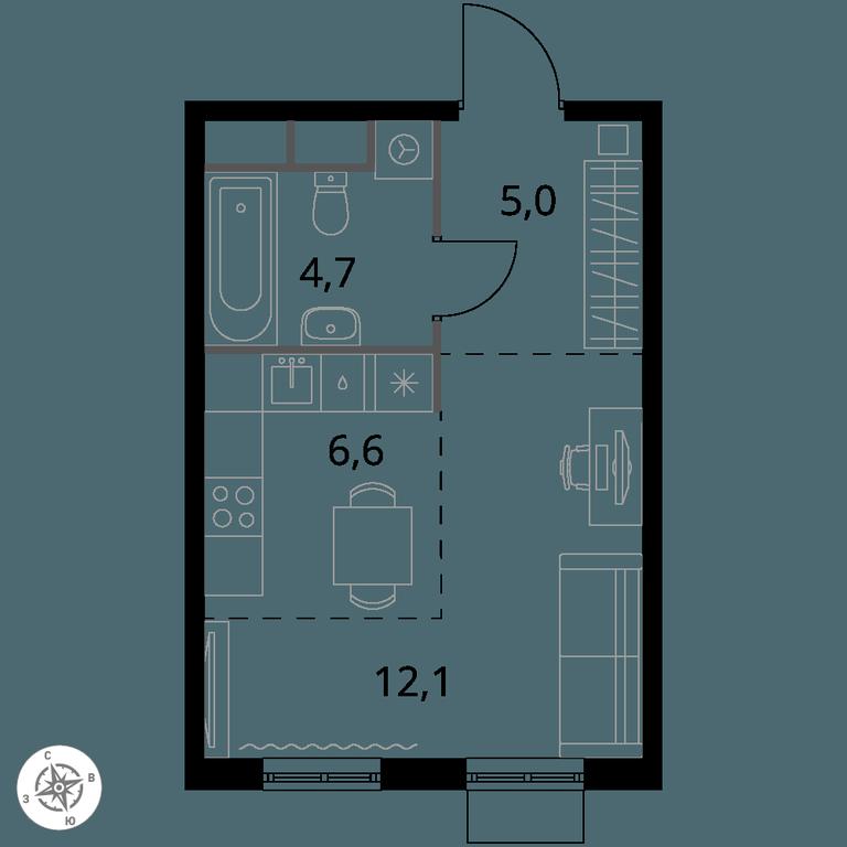 Apartment Sale, 28.3 sq. m. at 1 Himkinskij, zhiloy kompleks 1-y Khimkinskiy, kvartal Mezhdunarodny, mikrorayon Klyazma-Starbeyevo, Khimki, Moscow Region, Russia #1 Apartment Sale, 28.3 sq. m. at 1 Himkinskij, zhiloy kompleks 1-y Khimkinskiy, kvartal Mezhdunarodny, mikrorayon Klyazma-Starbeyevo, Khimki, Moscow Region, Russia #1