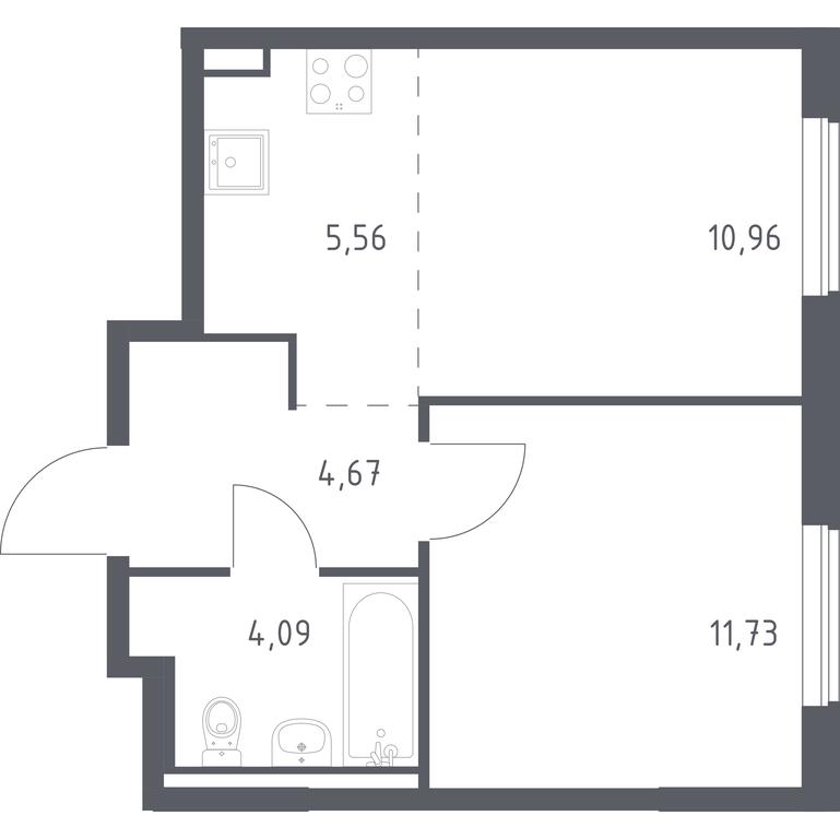 Apartment Sale, 37.01 sq. m. at Mytishchi Park, Silikatnaya ulitsa, 41к3, Mytischi, Moscow Region, Russia #1