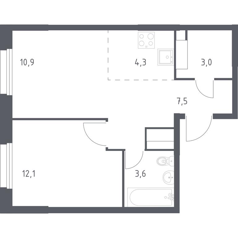 Apartment Sale, 41.4 sq. m. at Eko Bunino, prospekt Kuprina, 34к1, Sosenskoye Settlement, Moscow, Russia #1 Apartment Sale, 41.4 sq. m. at Eko Bunino, prospekt Kuprina, 34к1, Sosenskoye Settlement, Moscow, Russia #1