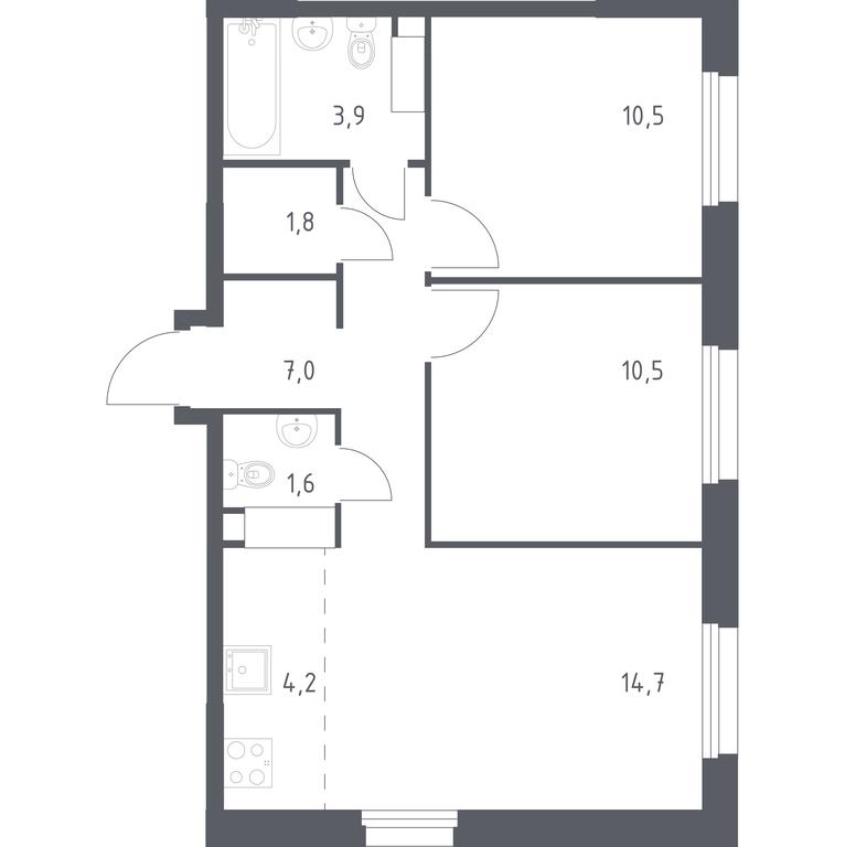 1-BD Apartment Sale, 54.2 sq. m. at Eko Bunino, prospekt Kuprina, 34к1, Sosenskoye Settlement, Moscow, Russia #1 1-BD Apartment Sale, 54.2 sq. m. at Eko Bunino, prospekt Kuprina, 34к1, Sosenskoye Settlement, Moscow, Russia #1