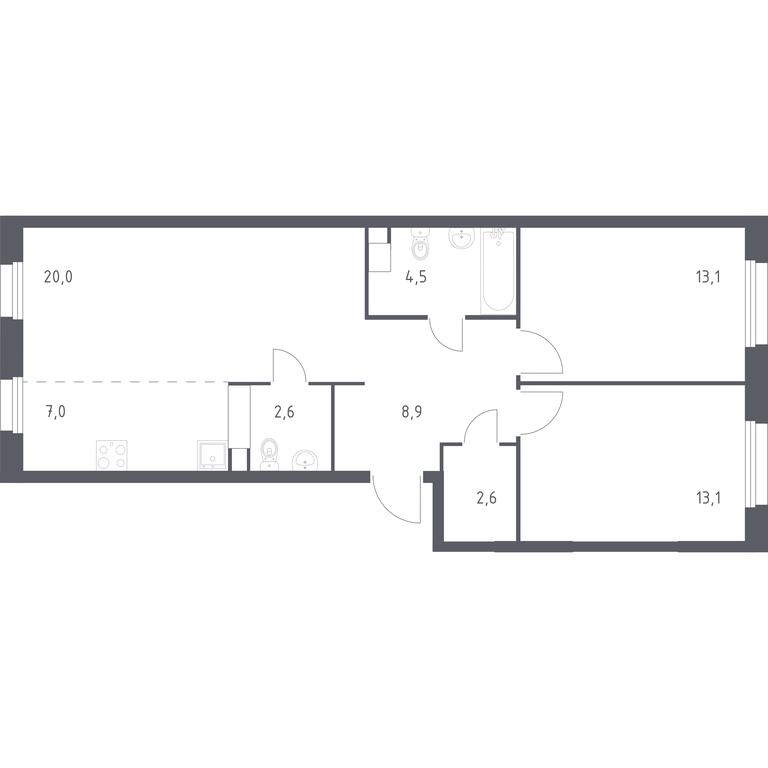 1-BD Apartment Sale, 71.8 sq. m. at Eko Bunino, prospekt Kuprina, 34к1, Sosenskoye Settlement, Moscow, Russia #1 1-BD Apartment Sale, 71.8 sq. m. at Eko Bunino, prospekt Kuprina, 34к1, Sosenskoye Settlement, Moscow, Russia #1