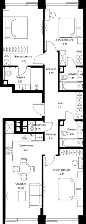 3-BD Apartment Sale, 95.99 sq. m. at City Bay, Volokolamskoye Highway, 95с3, Moscow, Russia #1 3-BD Apartment Sale, 95.99 sq. m. at City Bay, Volokolamskoye Highway, 95с3, Moscow, Russia #1
