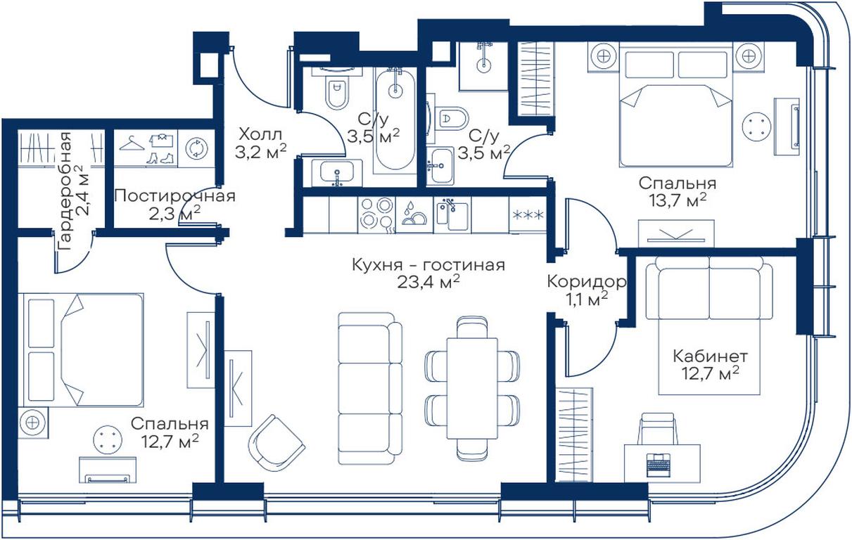 3-BD Apartment Sale, 76.94平方米 at City Bay, Volokolamskoye Highway, 95с3, Moscow, Russia #1 3-BD Apartment Sale, 76.94平方米 at City Bay, Volokolamskoye Highway, 95с3, Moscow, Russia #1