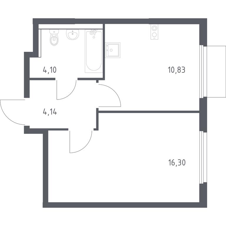 Apartment Sale, 35.37 sq. m. at Prigorod Lesnoe, Molodyozhny bulvar, 6, derevnya Misaylovo, Leninskiy City District, Moscow Region, Russia #1