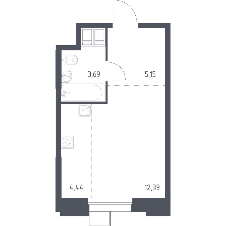 Apartment Sale, 25.88平方米 at Troparevo Park, Kiyevskoye shosse, 21-y kilometr, 3с4, Mosrentgen Settlement, Moscow, Russia #1