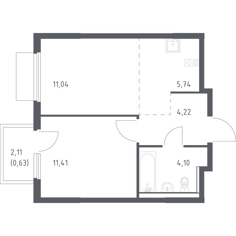Apartment Sale, 37.14 sq. m. at Prigorod Lesnoe, Molodyozhny bulvar, 6, derevnya Misaylovo, Leninskiy City District, Moscow Region, Russia #1 Apartment Sale, 37.14 sq. m. at Prigorod Lesnoe, Molodyozhny bulvar, 6, derevnya Misaylovo, Leninskiy City District, Moscow Region, Russia #1