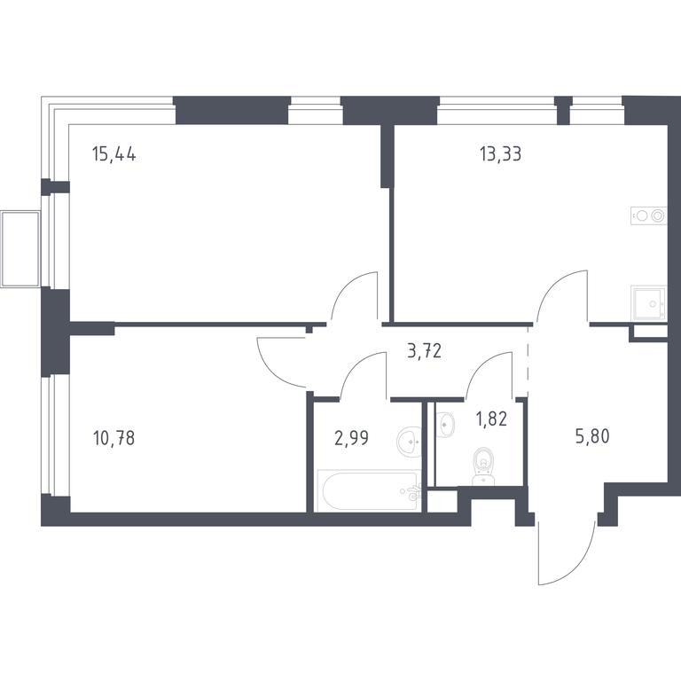1-BD Apartment Sale, 53.88 sq. m. at Egorovo Park, 1-y kvartal, posyolok Zhilino-1, Lubertsy City District, Moscow Region, Russia #1 1-BD Apartment Sale, 53.88 sq. m. at Egorovo Park, 1-y kvartal, posyolok Zhilino-1, Lubertsy City District, Moscow Region, Russia #1