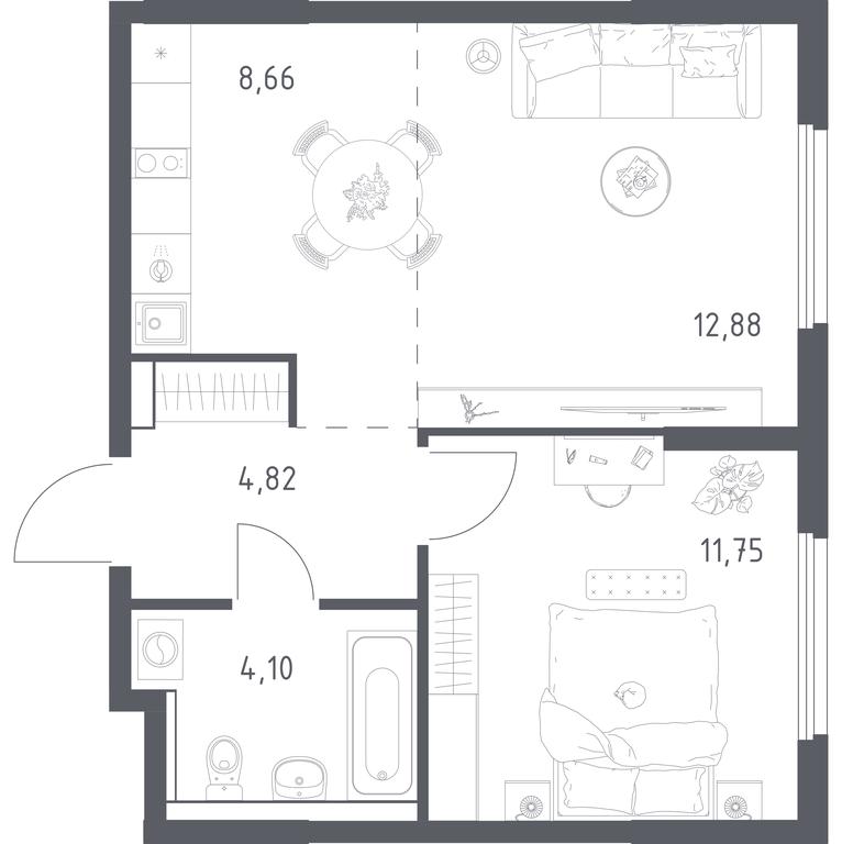Apartment Sale, 42.21 sq. m. at Prigorod Lesnoe, Molodyozhny bulvar, 6, derevnya Misaylovo, Leninskiy City District, Moscow Region, Russia #2 Apartment Sale, 42.21 sq. m. at Prigorod Lesnoe, Molodyozhny bulvar, 6, derevnya Misaylovo, Leninskiy City District, Moscow Region, Russia #2